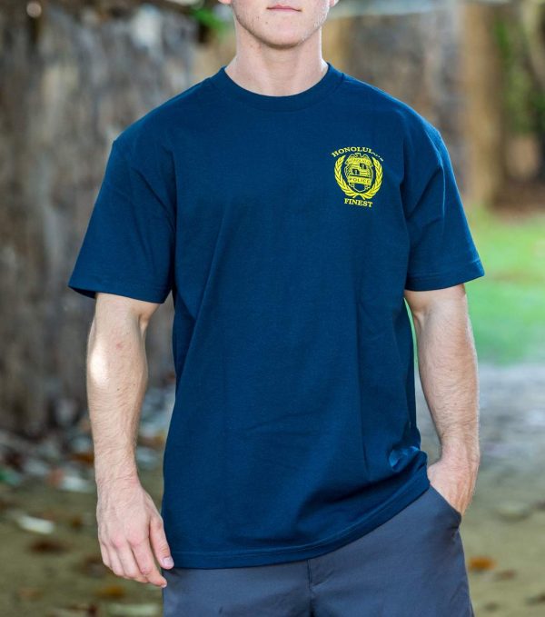 HPD Badge Wreath T-Shirt Navy Blue