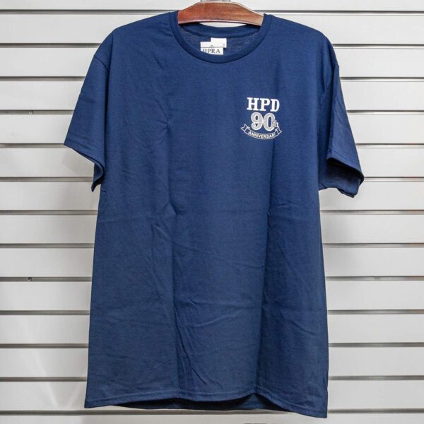 HPD 90th Anniversary Adult T-Shirt Back Design