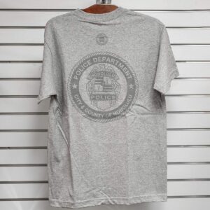 HPD Round Faded Logo Adult T-Shirt Heather Gray