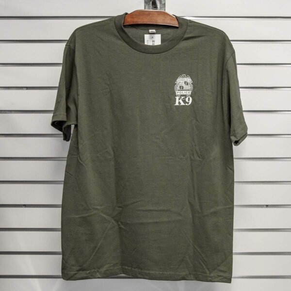 HPD K9 Patch Adult Tee Military Green